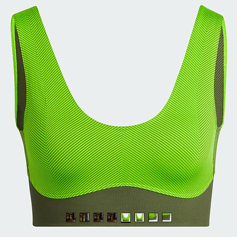 Ivy Park Knit Scoop Bra Semi Solar Slime Wild Pine Size Small NWT!